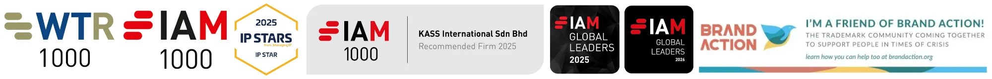 Chứng nhận giải thưởng quốc tế WTR 1000, IAM 1000, IP STARS và Global Leaders của KASS